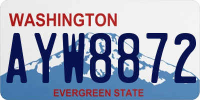 WA license plate AYW8872