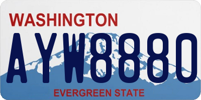 WA license plate AYW8880