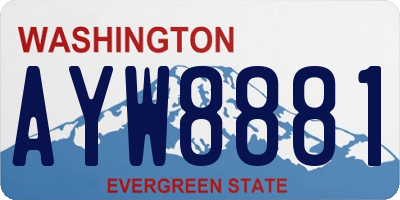 WA license plate AYW8881