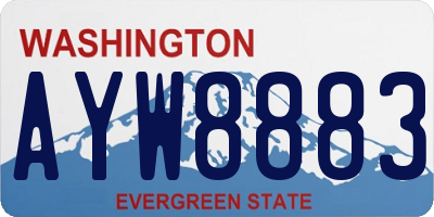 WA license plate AYW8883