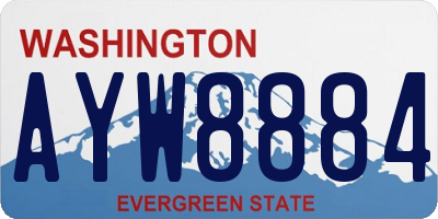 WA license plate AYW8884