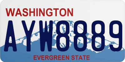 WA license plate AYW8889