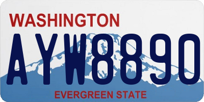 WA license plate AYW8890