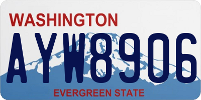 WA license plate AYW8906