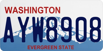 WA license plate AYW8908