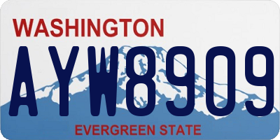 WA license plate AYW8909