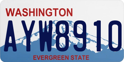 WA license plate AYW8910