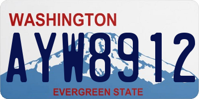 WA license plate AYW8912