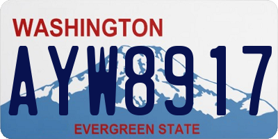 WA license plate AYW8917