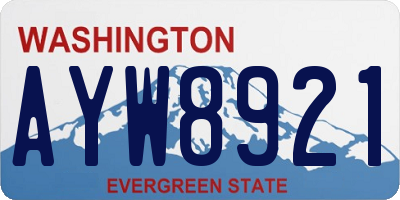 WA license plate AYW8921