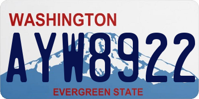 WA license plate AYW8922