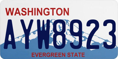 WA license plate AYW8923