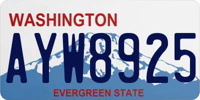 WA license plate AYW8925