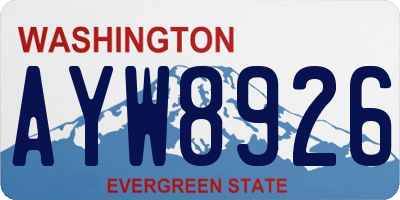 WA license plate AYW8926