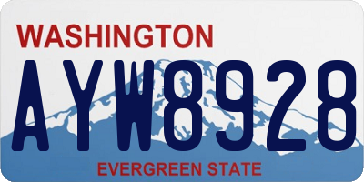 WA license plate AYW8928