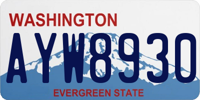 WA license plate AYW8930