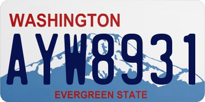 WA license plate AYW8931