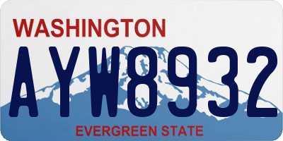 WA license plate AYW8932