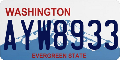 WA license plate AYW8933