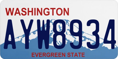 WA license plate AYW8934