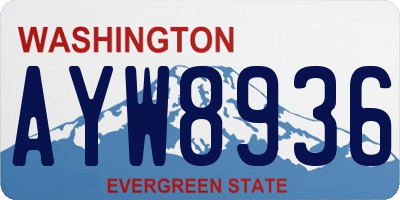 WA license plate AYW8936