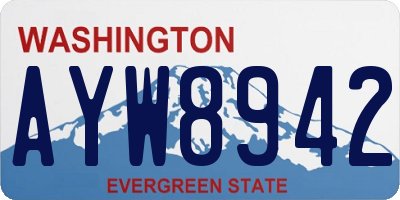 WA license plate AYW8942