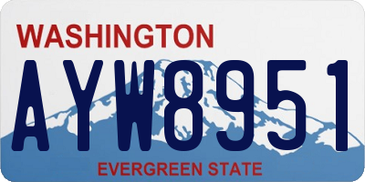 WA license plate AYW8951