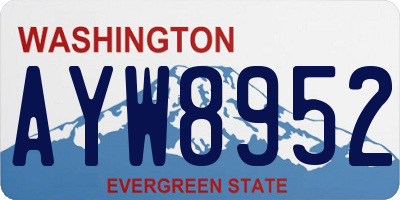 WA license plate AYW8952