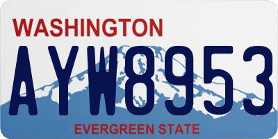 WA license plate AYW8953