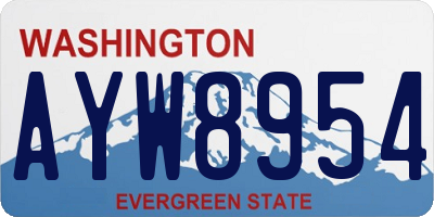WA license plate AYW8954
