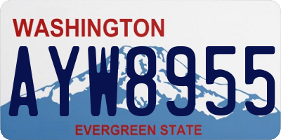 WA license plate AYW8955