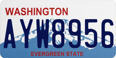 WA license plate AYW8956