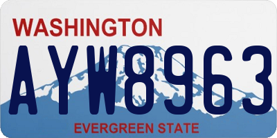 WA license plate AYW8963