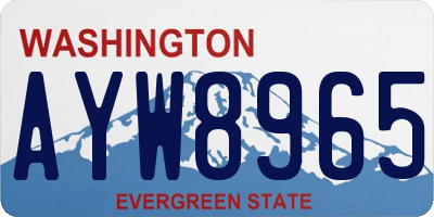 WA license plate AYW8965