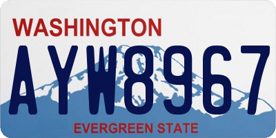 WA license plate AYW8967