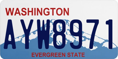 WA license plate AYW8971