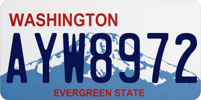 WA license plate AYW8972