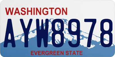WA license plate AYW8978