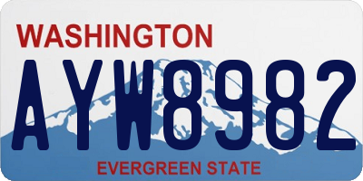 WA license plate AYW8982