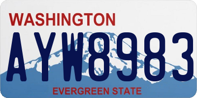 WA license plate AYW8983