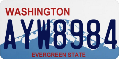 WA license plate AYW8984