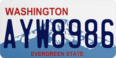 WA license plate AYW8986