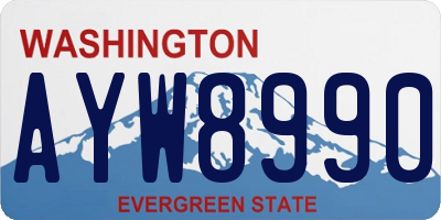 WA license plate AYW8990