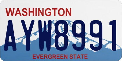 WA license plate AYW8991