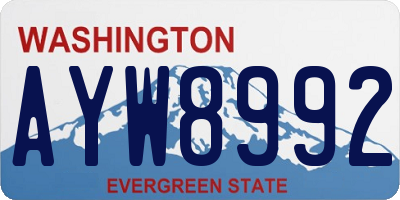 WA license plate AYW8992