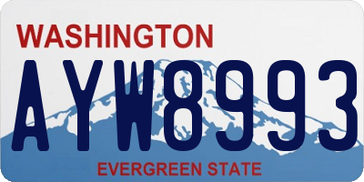 WA license plate AYW8993