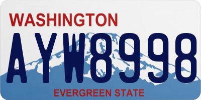 WA license plate AYW8998