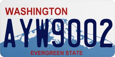 WA license plate AYW9002