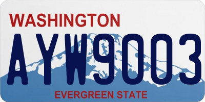 WA license plate AYW9003