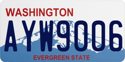 WA license plate AYW9006